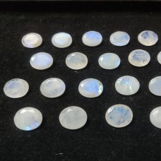 Rainbow moonstone 20x16mm oval facet 14 cts
